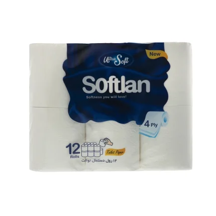 دستمال توالت سافتلن بسته 12 عددی